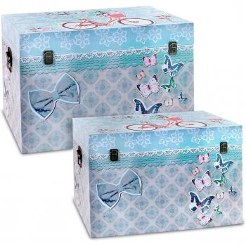Signes Grimalt 68497 - Set de 2 baúles, cierres y asas metálicas, 76 x 50 x 43 cm