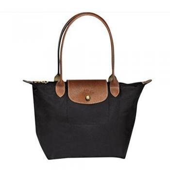 Longchamp Le Pliage Medium Shoulder Bag in Nylon and Grained Leather