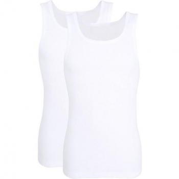 Camisetas y Tanktops de Hombre Tom Tailor, Paquete de 2, Lisa y con Estructura Ripp, Color Blanco, Tallas S y M