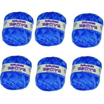LALANA ESTIVE 2204- PACK de 6 ovillos de 100grs cada uno para tejer. Color AZUL INDIGO