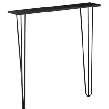 Mesa Consola 82x80x18 cm Entrada Salón Comedor Negro Metal Estilo Clásico Atemporal