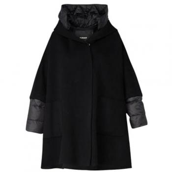 Coat PINKO Woman color Black - Size: XS - female, Pinko Hooded Cape Jacket, Black female, Sizes: XS