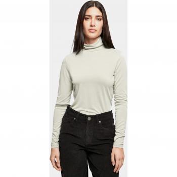 Urban Classics Ladies Modal Turtleneck Long Sleeve Top in Soft Salvia Green