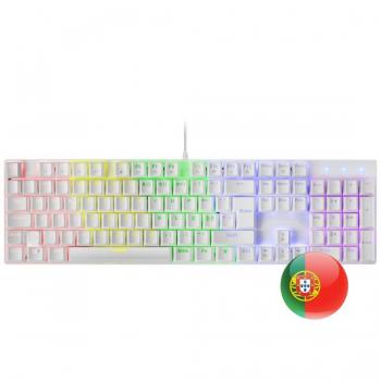 Mars Gaming MK422 Teclado Mecánico Gaming RGB Blanco Switch Azul Layout Portugués