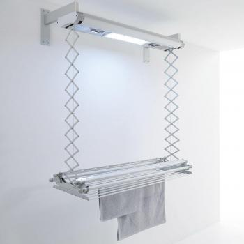 Foxydry Air 120 - Tendedero de pared eléctrico con mando a distancia, ventilado y extensible, dimensiones 122x70x43 cm