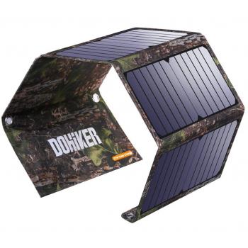 Dohiker  Cargador Solar portátil y Plegable 27W con 3 Puertos USB al Aire Libre Emergencia de Campo de Viaje para Carga Multifuncional Teléfono móvil Tableta móvil Poder de Carga de Tesoro