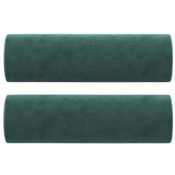 Almohadas Decorativas 2 Piezas Verde Oscuro Ø 15x50 cm en Terciopelo