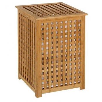 Cesto de Ropa Multiusos de Bambú Marrón Nórdico 40x40x58 cm para Baño