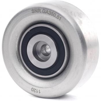 Polea tensora/guía SNR GA350.51 para correa trapezoidal, tipo v-ribbed belt, diseñada para proporcionar tensión y guía en sistemas de transmisión de potencia, fabricada con materiales de alta calidad para garantizar dur
