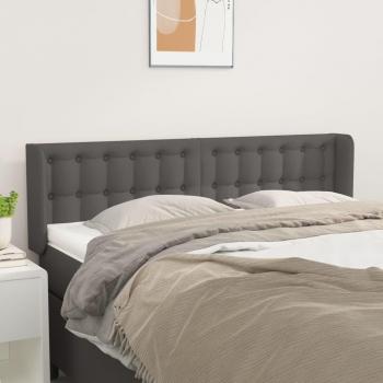 Cabecero de cuero sintético gris 147x16x78/88 cm vidaXL