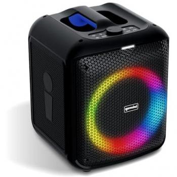 Gemini Sound GGO-650L Portable Bluetooth Boombox with LED Party Lights, Wireless Mic, and 10-Hour Playtime