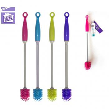 Je cherche une id e me2192 Cepillo de Limpieza antiara azos, Silicona, Rosa/Azul/p rpura/Verde, 3 x 3 x 30 cm