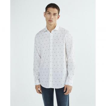 Camisa Guess Sunset estampado beige regular fit para hombre