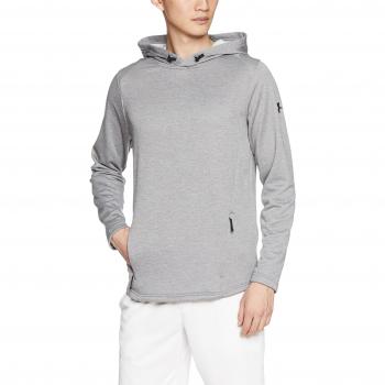 Under Armour para hombre Tech Terry Popover sudadera con capucha parte superior de calentamiento, hombre, color gris, tamaño S