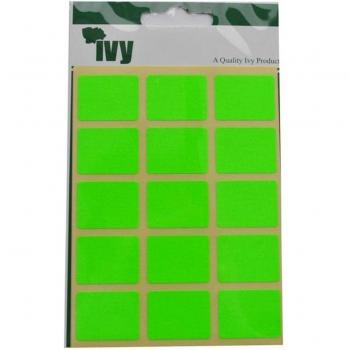 Hiedra 19mm x 25mm Verde Fluorescente Rectangulo Autoadhesivo Etiquetas Adhesivas