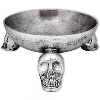 vidaXL Cesta de Frutas Modelo con Patas de Calavera Material Aluminio Plateado