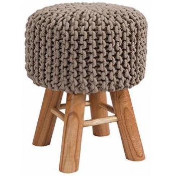 Taburete de punto de algodón color topo RENDEZ-VOUS DÉCO - Lisa