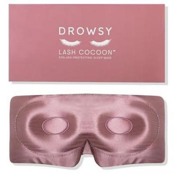 Damask Rose Silk Eyelash Protection Sleep Mask with Deep Eye Cups and Total Blackout