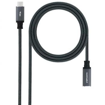 Cable Prolongador USB-C Nanocable 3.2 Gen 2x2 20Gbps 100W/5A 4K/60Hz Negro 2m