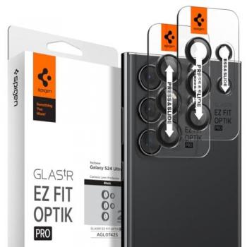 Protector de Lente de Cámara Spigen Glas.tR EZ Fit Optik Pro para Samsung Galaxy S24 Ultra - Negro (2 Piezas)