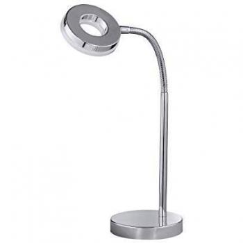 Lámpara de mesa LED Rennes cromada con brazo flexible, altura 40 cm