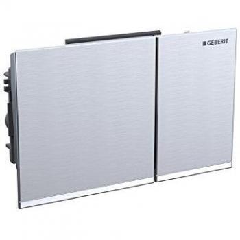 Geberit - Pulsador Geberit Omega60, Para Doble Descarga, Enrasado: Cromado Cepillado