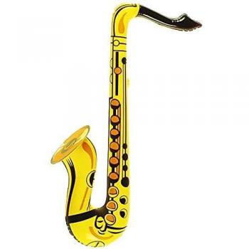 Saxofón Inflable Dorado 55 cm para Fiestas y Carnaval - Widmann 23931