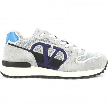 Valentino Garavani Men's Vlogo Pace Low Top Sneakers in Grey Leather | Size 9 (UK) / 43 (EU) | Model: 3Y2S0H17TAEMJM