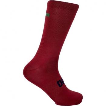 Calcetines de Ciclismo Altos Transpirables Bordados Classy Evo II Mooquer Granate