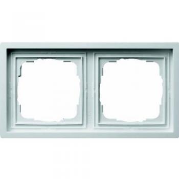 Gira 0212112 Double Frame for Flat Switch, Glossy White