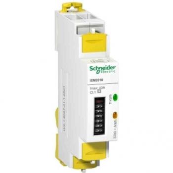 Schneider Electric A9MEM2010 iEM2010 Contador de Energía Electromecánico, 1 Fase, 230V, 40A, Impulso, Blanco