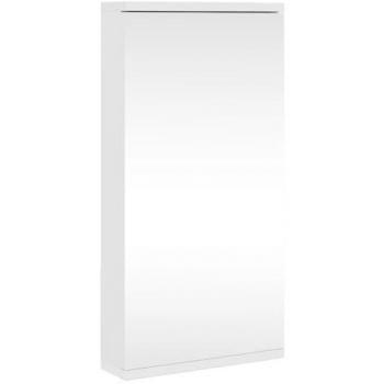Mueble de baño de esquina con espejo blanco 30x24x60 cm