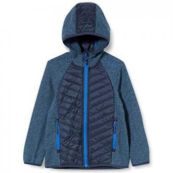 CMP Kinder Wattierte Hybridjacke mit Kapuze 30H6794 Chaqueta, Niños, Plutone, 110