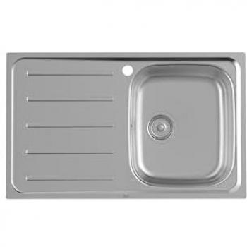 Fregadero de acero inoxidable ROCA VICTORIA A874901A01, 1 cubeta con escurridor a la izquierda, medidas 900x490x160 mm