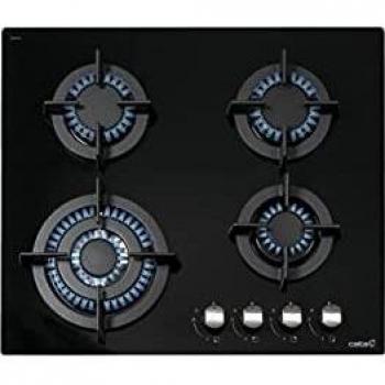 Cata CCI 6031 BK Integrated Gas Cooktop, 4 Burners, Black Glass, 60 cm