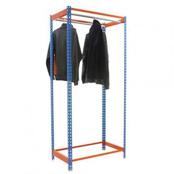 Estantería Metálica SimonRack para Ropa, Burro de Ropa Sin Tornillos, 2 Colgadores, Alta Capacidad de Carga 25 kg, Dimensiones 2000x900x500 mm, Perch