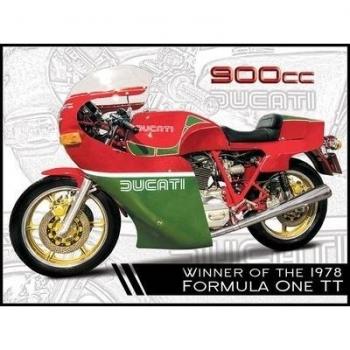 Red Hot amarillo 300 x 410 mm 4 piezas Para quiche/metal Ducati 900CC Mike Hailwood para la pared, gris/rojo/verde