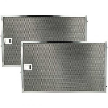 Filtro metálico de grasa 2x compatible con Miele DA6526D y DA6520 D ext canto - 43,3 x 26,4 x 0,9 cm acero inoxidable - Vhbw
