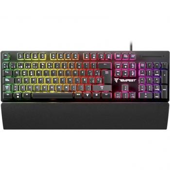 Teclado mecánico RGB Tempest Doom Blaze H-Mech, color negro, retroiluminación personalizable, teclas mecánicas de alta precisión, diseño ergonómico, compatible con múltiples sistemas operativos
