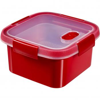 CURVER Smart Micro Vaporera cuadada 1,1L, Compuesto, Rojo, 14.2x14.2x6.8 cm