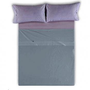 ESTELA - Sábana encimera Combi Liso 200 Hilos algodón Peinado, Color Perla - Cama de 135 cm. - 100% Algodón - 200 Hilos