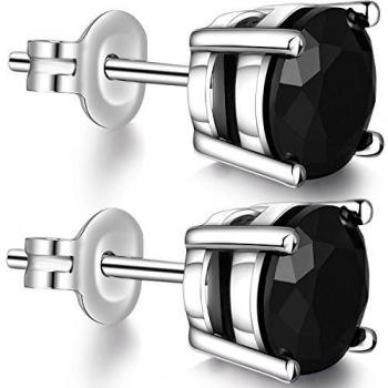 Pendientes Negro,Pendientes Diamante Hombre,Pendientes Mujer Negro,Pendientes Diamante Negro,Hombres Plata Pendientes Negro,Pendientes CZ Plata Negro,Pendientes Cúbicos Zirconia Negro Brillante