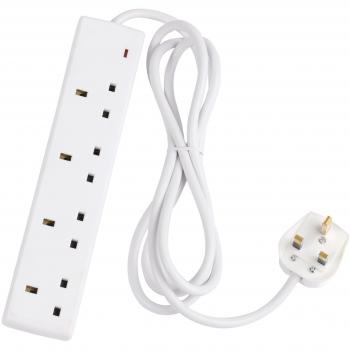Pik-a-Pak TF8997 4-Way Socket Extension Lead with 2m Cable