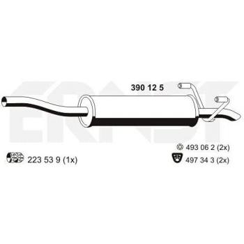 Silenciador Intermedio ERNST 390125 para MERCEDES-BENZ Sprinter 3-T Van