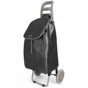 Metaltex Aster - Carro de Compra con 2 Ruedas, 45 Litros, Negro