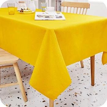 Amazon Brand - Umi Mantel Antimanchas Impermeable Retangular de Tela de Cocina Comedor 137x200cm Amarillo