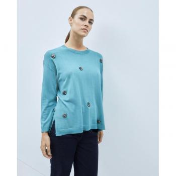 Jersey de mujer cuello redondo con detalles Couchel