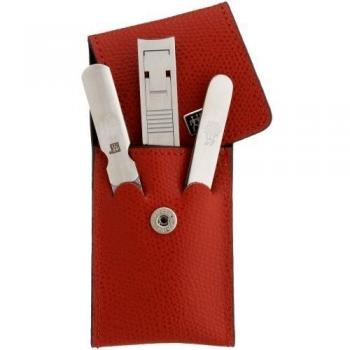 Zwilling Set Rundleder rood 3pcs -knipper-pincet-nagelvij
