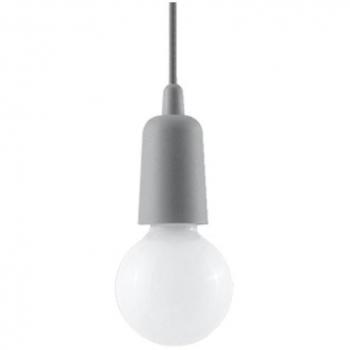 Lámpara colgante LEDBOX DIEGO 1 gris con bombilla E27 de diseño moderno