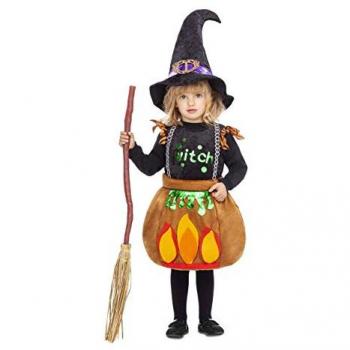 Disfraz de Bruja para Niña con Llamas - 3-4 Años Ideal para Fiestas